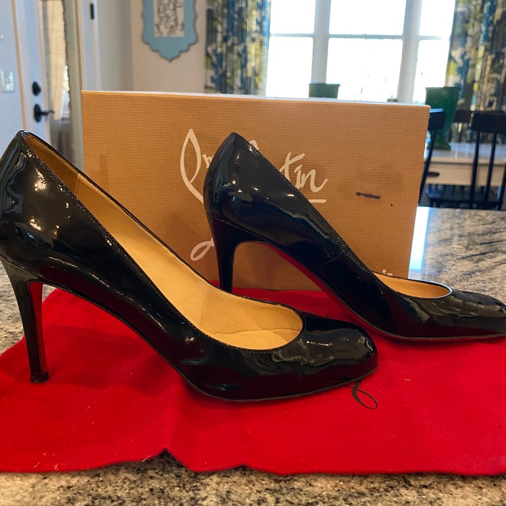 Christian Louboutin Simple 85 Black Patent